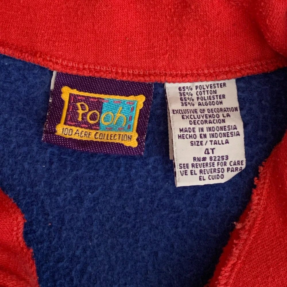 Disney Vintage Pooh Embroidered Tigger Tiggerific Blue, Red Zip-Up Boys Vest 4T